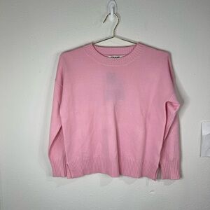 Azure Pink Cropped Sweater Women’s Small Soft Knit Pullover Top Casual Cozy